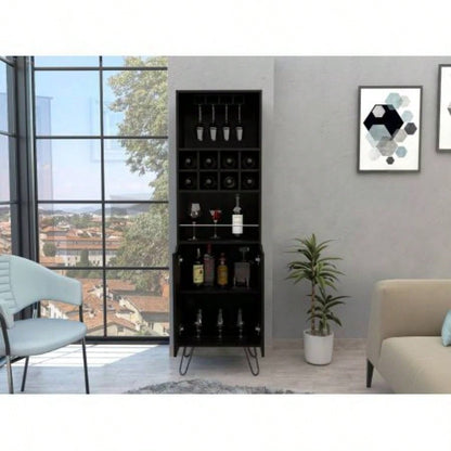 H Bar Cabinet Silhill, Living Room, Black