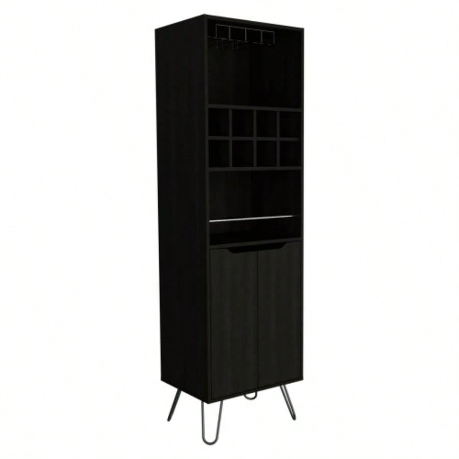 H Bar Cabinet Silhill, Living Room, Black