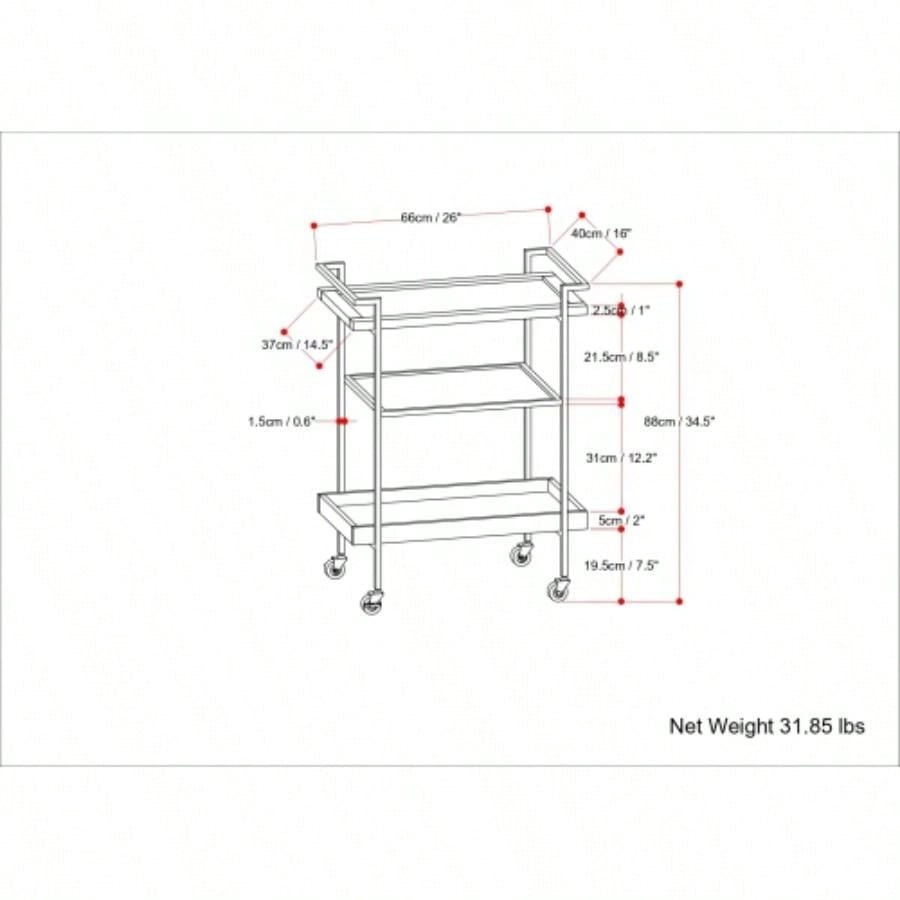 Jace - 26 Bar Cart - Cognac