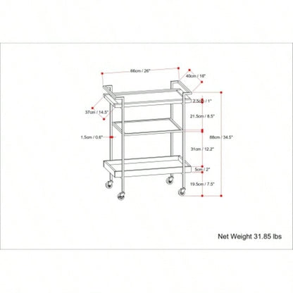 Jace - 26 Bar Cart - Cognac