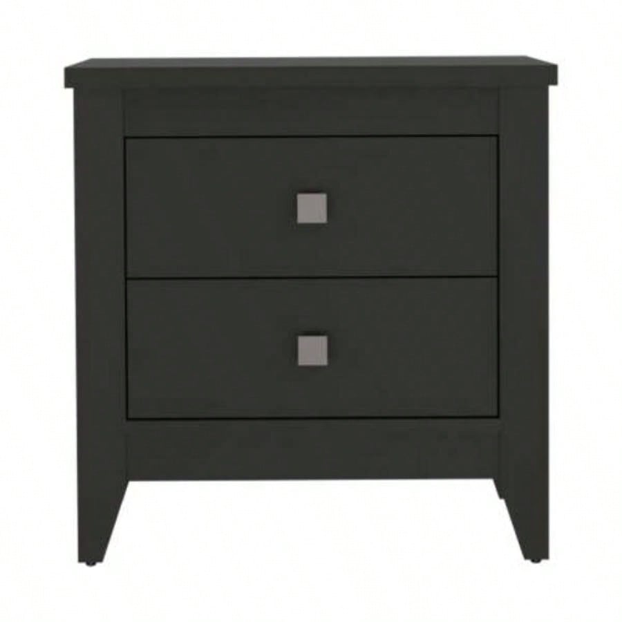 Breeze Four - Legged Modern Bedroom Nightstand, with Two Drawers