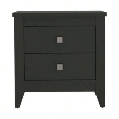 Breeze Four - Legged Modern Bedroom Nightstand, with Two Drawers