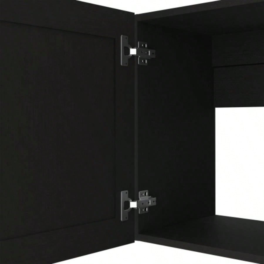 Zurich Cabinet Set, Two Shelves Black