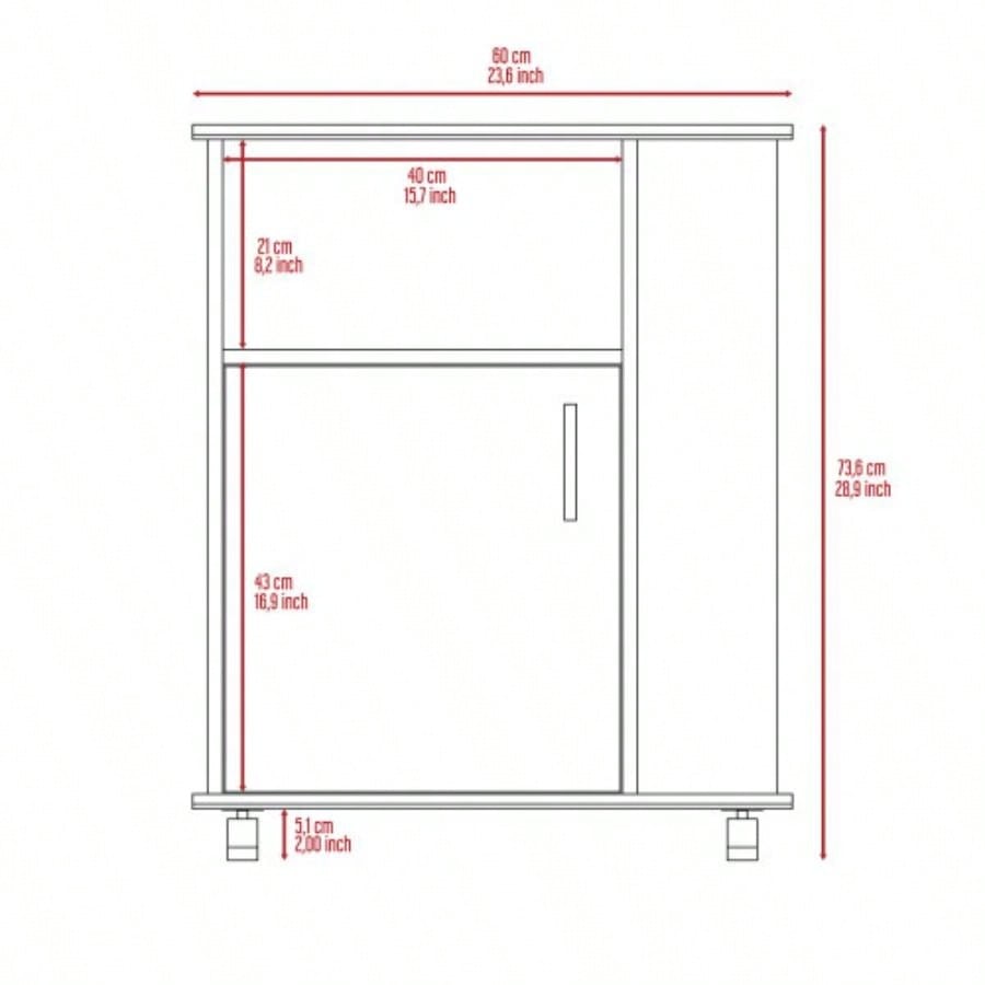 Correy 4 - Shelf Microwave Cabinet with Caster Black Wengue