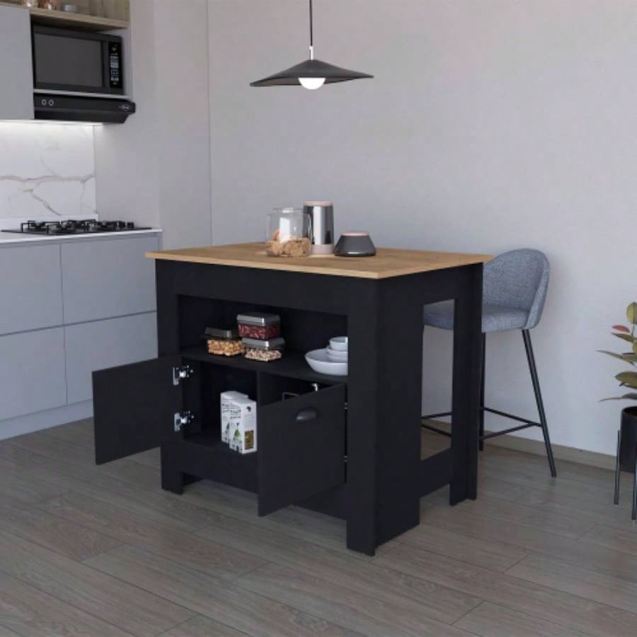 Black 2 - Door Kitchen Island