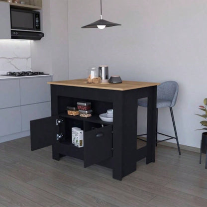 Black 2 - Door Kitchen Island