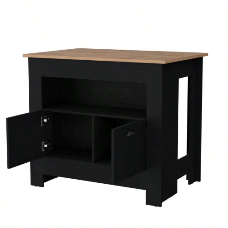 Black 2 - Door Kitchen Island