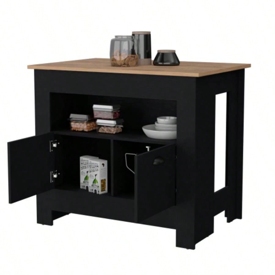 Black 2 - Door Kitchen Island