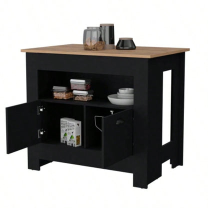Black 2 - Door Kitchen Island