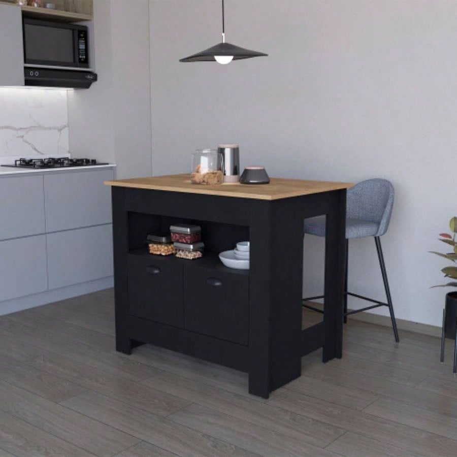 Black 2 - Door Kitchen Island