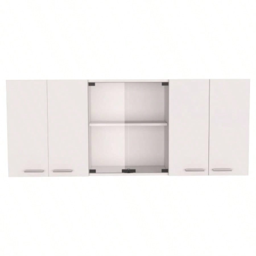 White and Light Oak 2 - Piece Kitchen Set, Kitchen Island and Wall Cabinet