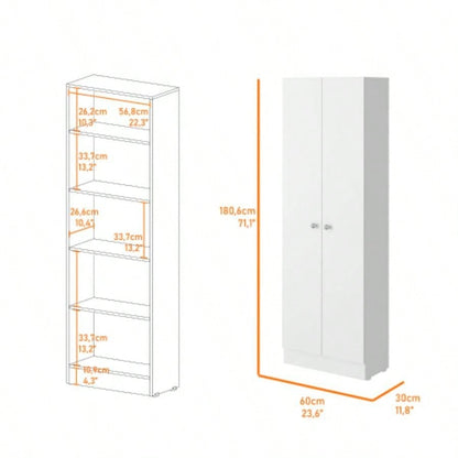 White and Light Oak 4 - Door 2 - piece Kitchen Set, Kitchen Island and Pantry Cabinet