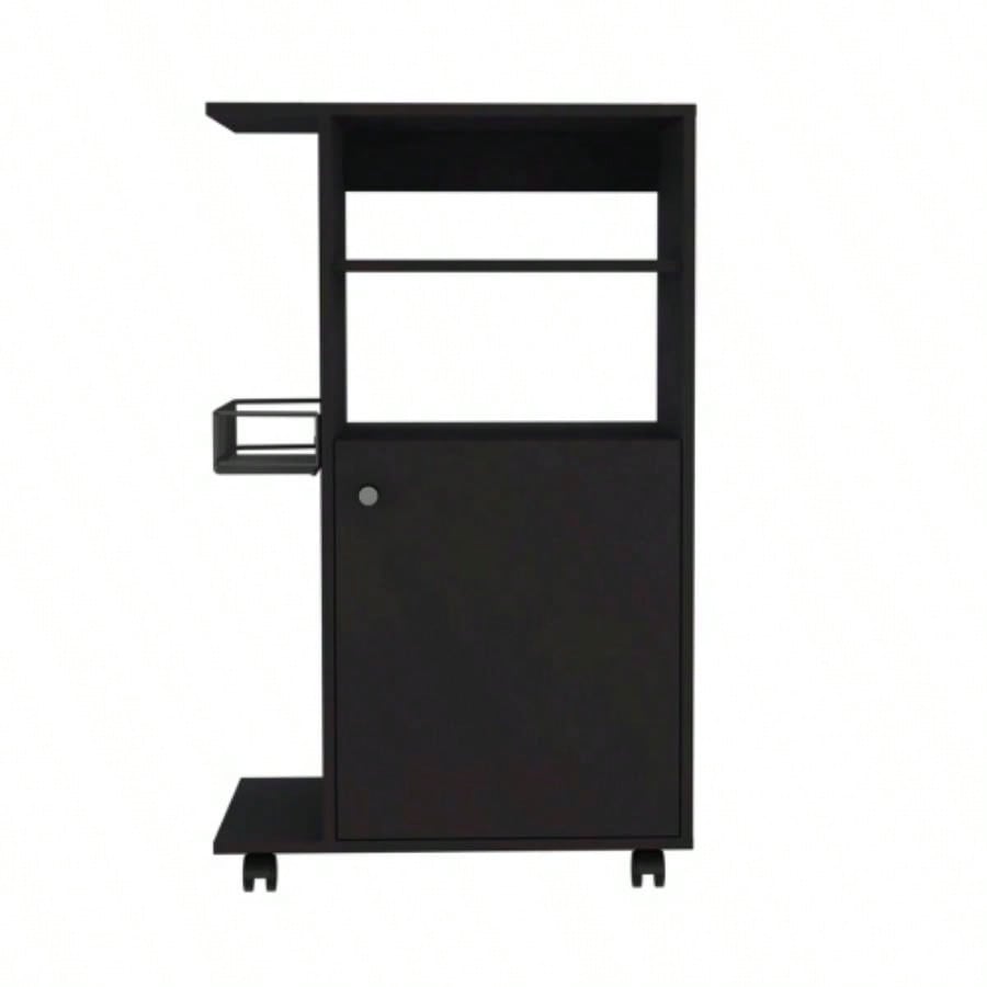 Napenthe 1 - Shelf Kitchen Cart with Caster Black Wengue