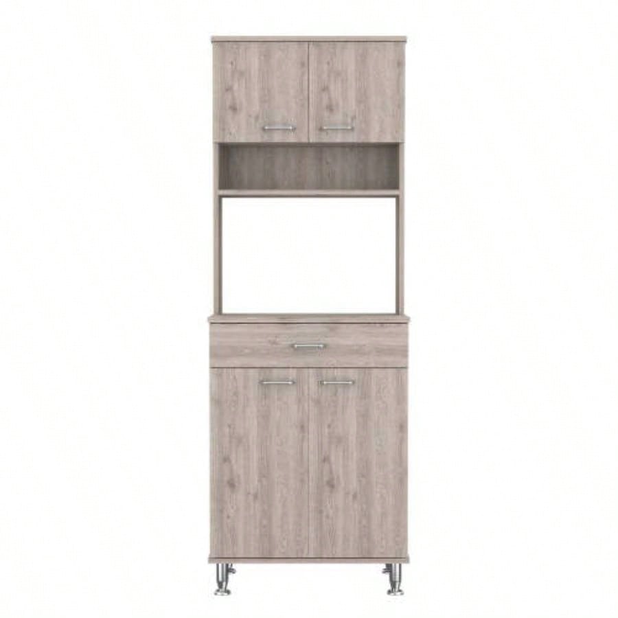 Newton 8 - Shelf 1 - Drawer 2 - piece Kitchen Set, Kitchen Island and Pantry Cabinet White and Light Gray