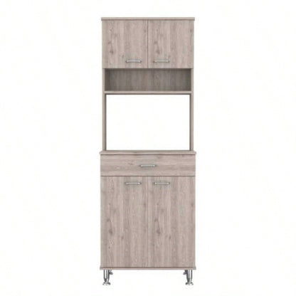 Newton 8 - Shelf 1 - Drawer 2 - piece Kitchen Set, Kitchen Island and Pantry Cabinet White and Light Gray