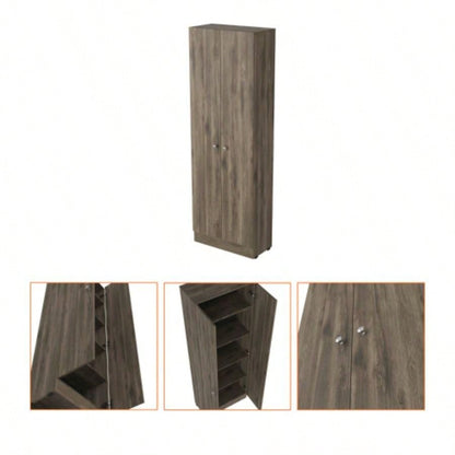 Roblar 8 - Shelf 2 - Door 2 - piece Kitchen Set, Kitchen Island and Pantry Cabinet Dark Brownand Onyx