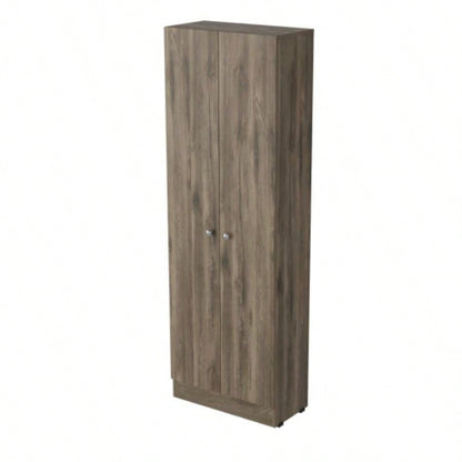 Roblar 8 - Shelf 2 - Door 2 - piece Kitchen Set, Kitchen Island and Pantry Cabinet Dark Brownand Onyx