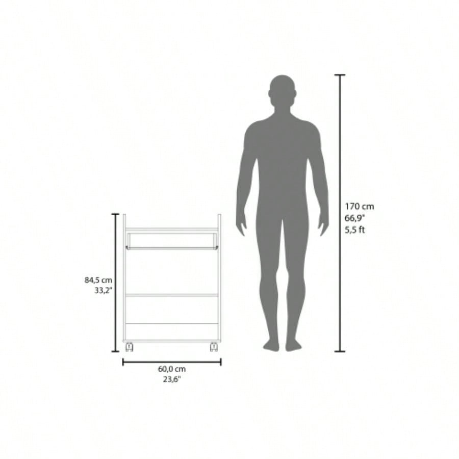 Derry Coffee Cart, Living Room, White