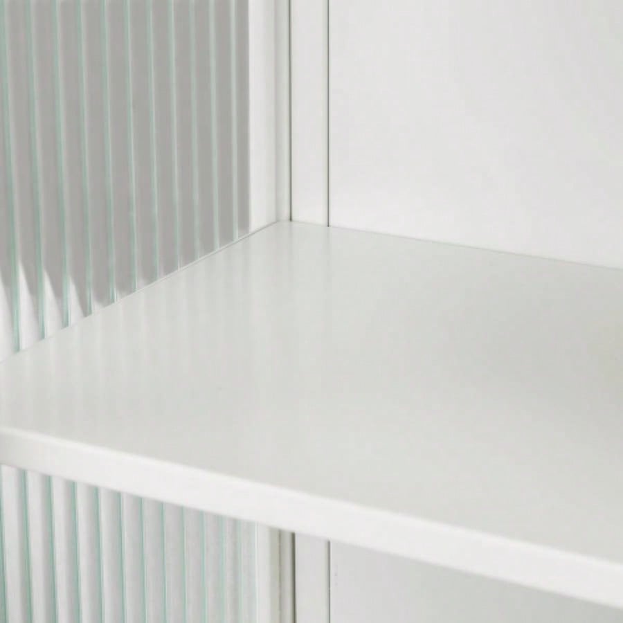 23.62Glass Doors Modern Two - door Wall Cabinet with Featuring Two - tier Enclosed Storage, an Open Shelf, and Towel Rack, Entryway Living Room Bathroom Dining Room