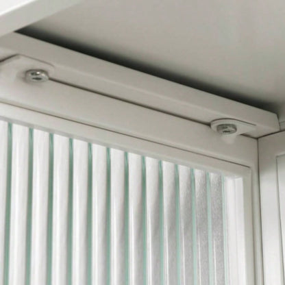 23.62Glass Doors Modern Two - door Wall Cabinet with Featuring Two - tier Enclosed Storage, an Open Shelf, and Towel Rack, Entryway Living Room Bathroom Dining Room