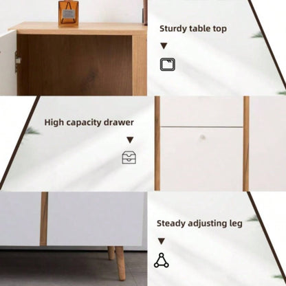 Sideboard Buffet Cabinet with 3 Drawers 2 Doors, 47.24Buffet Cabinet with Adjustable Shelves Living Room Dining Room Hallway, Kitchen