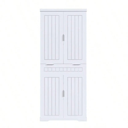 Pantry Cabinet, 71.65 Tall Storage Cabinet with Drawer, 2 Cabinets 6 Door Shelves, Adjustable Shelves, Freestanding Cupboard Kitchen, Living Room, Bathroom, Farmhouse Style, White