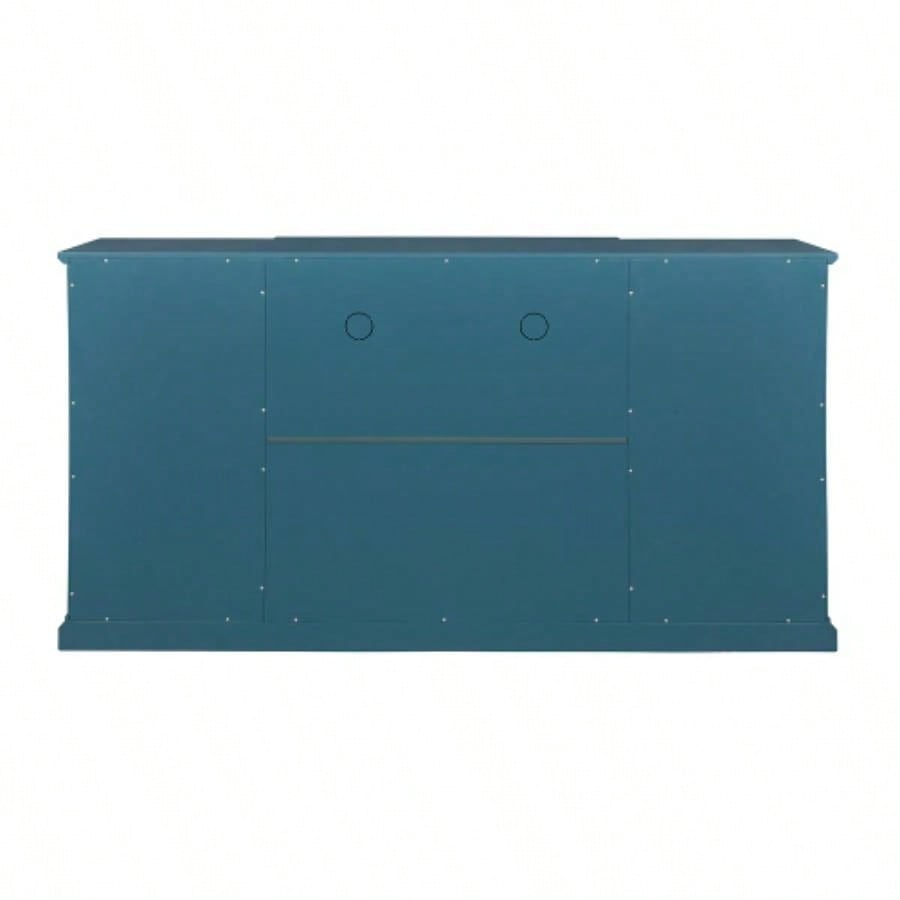 63 TV Stand, Sideboard Buffet, Storage Cabinet, Teal Blue