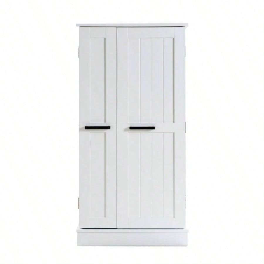 Kitchen Pantry Storage Cabinet, Freestanding Pantry Cabinet with Doors Adjustable Shelves, Small Food Pantry Cabinet Kitchen, Dining Room Room White
