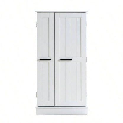 Kitchen Pantry Storage Cabinet, Freestanding Pantry Cabinet with Doors Adjustable Shelves, Small Food Pantry Cabinet Kitchen, Dining Room Room White