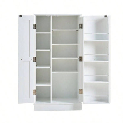 Kitchen Pantry Storage Cabinet, Freestanding Pantry Cabinet with Doors Adjustable Shelves, Small Food Pantry Cabinet Kitchen, Dining Room Room White