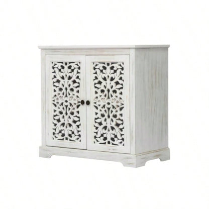 Antique Sideboard Storage Cabinet, Vintage Accent Cabinet, 2 carving Doors Buffet Server Console Cabinet Kitchen Dining Room Living Room Hallway