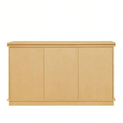 Classic Wooden Sideboard with Beaded Trim - Elegant Storage Cabinet Dining or Living Room