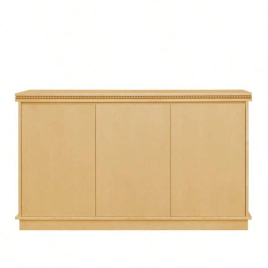 Classic Wooden Sideboard with Beaded Trim - Elegant Storage Cabinet Dining or Living Room