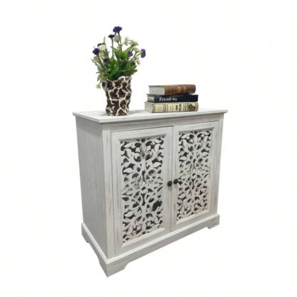 Antique Sideboard Storage Cabinet, Vintage Accent Cabinet, 2 carving Doors Buffet Server Console Cabinet Kitchen Dining Room Living Room Hallway