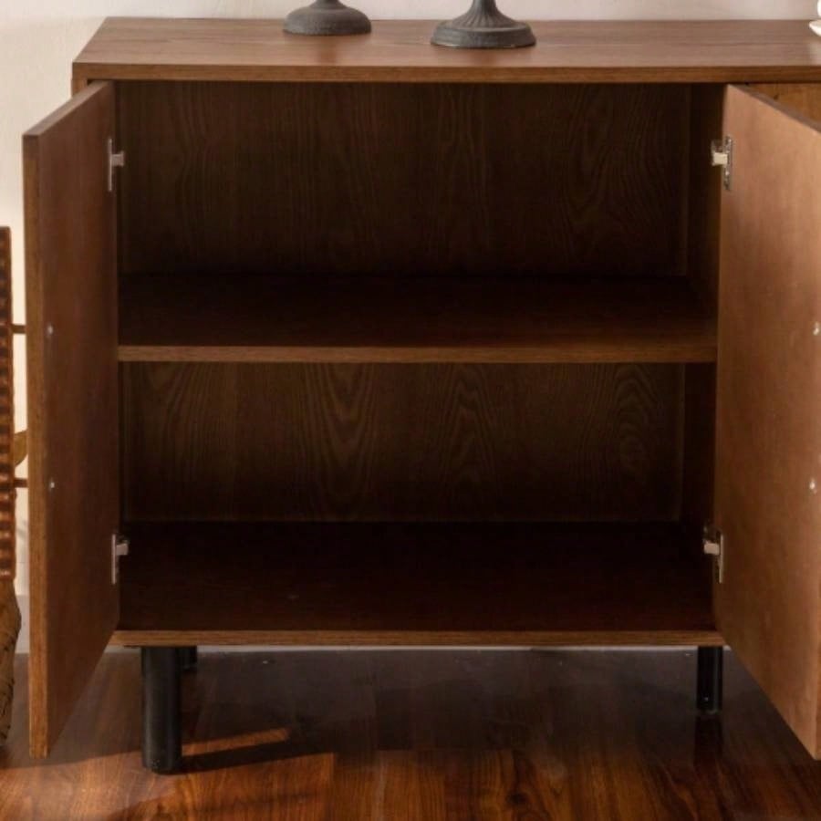 Sideboard Buffet Cabinet with Storage - Wood Kitchen Cabinet with Adjustable Shelf, Handleless Console Table Dining Room, Modern Entryway Table with 4 - Door