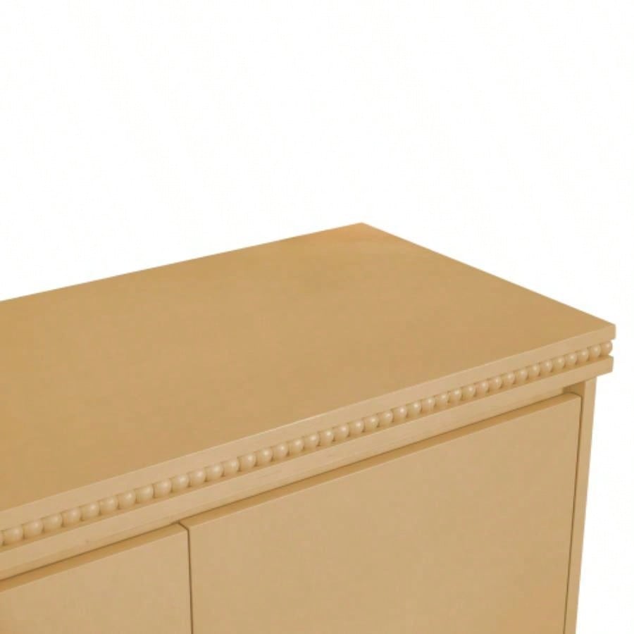 Classic Wooden Sideboard with Beaded Trim - Elegant Storage Cabinet Dining or Living Room
