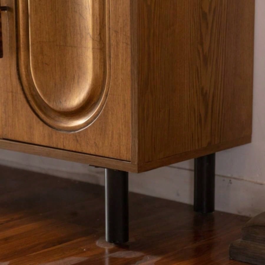 Sideboard Buffet Cabinet with Storage - Wood Kitchen Cabinet with Adjustable Shelf, Handleless Console Table Dining Room, Modern Entryway Table with 4 - Door