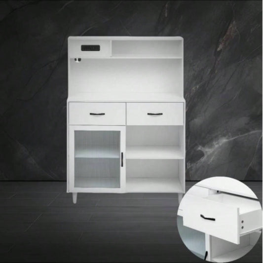 Fancy Design Versatile Sideboard, Can Be Used in Dining Room, Kitchen. White Solid Wood Frame