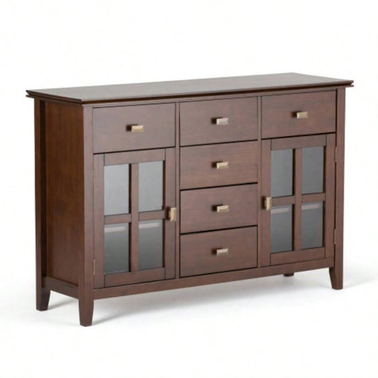 Artisan Solid Wood Sideboard Buffet in Russet Brown