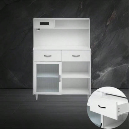 Fancy Design Versatile Sideboard, Can Be Used in Dining Room, Kitchen. White Solid Wood Frame