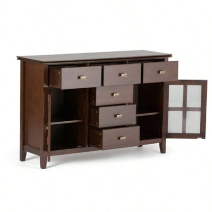 Artisan Solid Wood Sideboard Buffet in Russet Brown