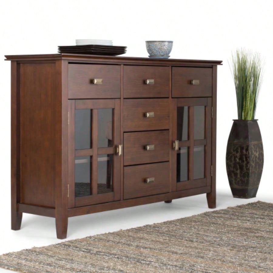 Artisan Solid Wood Sideboard Buffet in Russet Brown