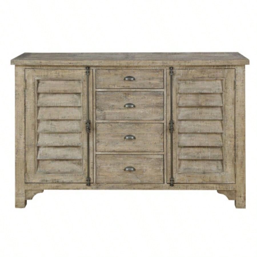 Taupe Louvred Door Buffet
