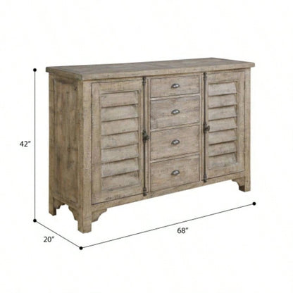 Taupe Louvred Door Buffet