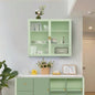 27.56Glass Doors Modern Two - door Wall Cabinet with Featuring Three - tier Storage Entryway Living Room Bathroom Dining Room, Mint Green
