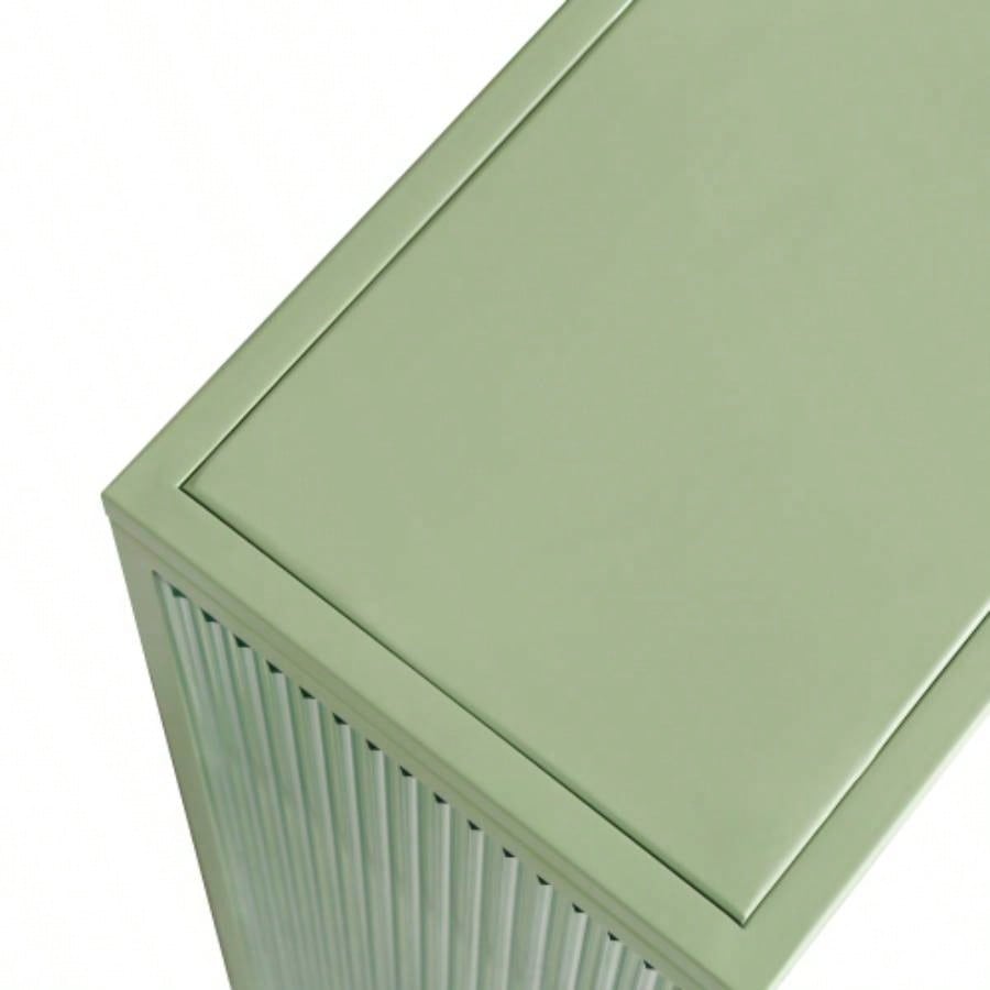 27.56Glass Doors Modern Two - door Wall Cabinet with Featuring Three - tier Storage Entryway Living Room Bathroom Dining Room, Mint Green