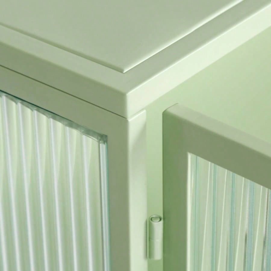 27.56Glass Doors Modern Two - door Wall Cabinet with Featuring Three - tier Storage Entryway Living Room Bathroom Dining Room, Mint Green