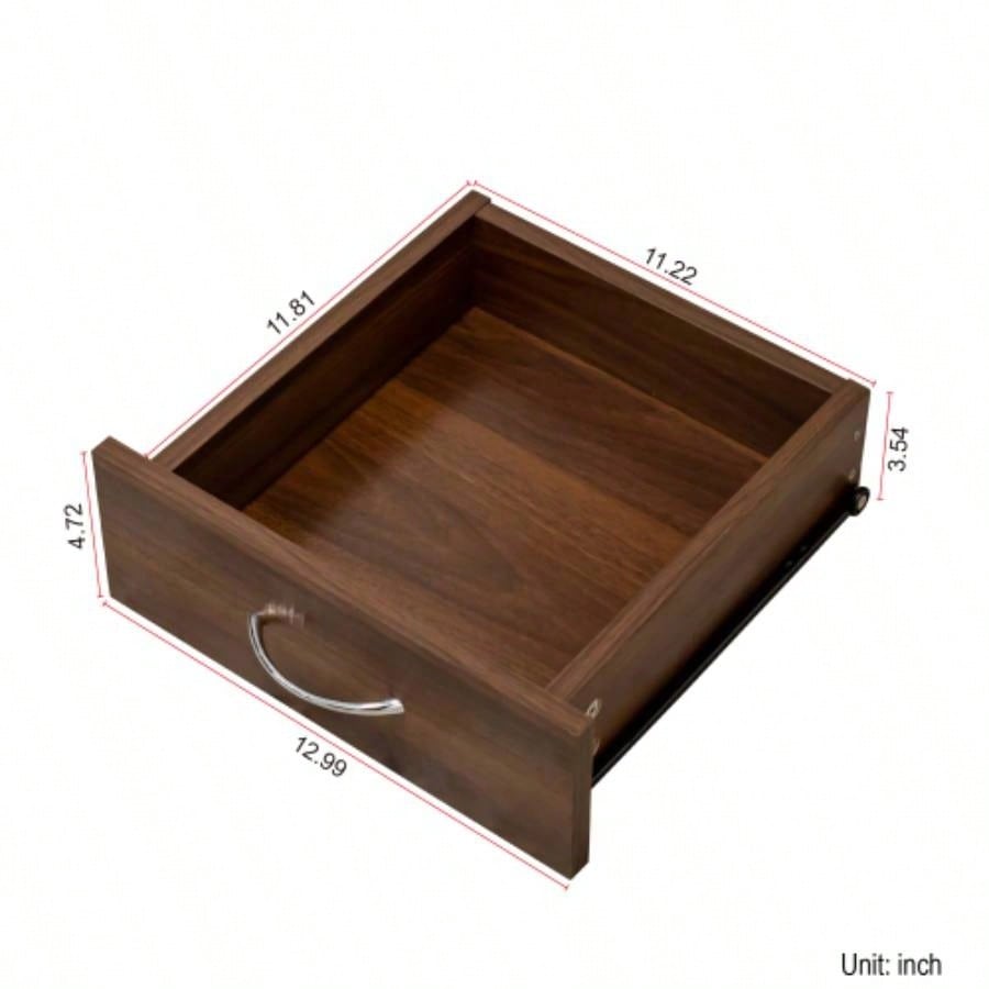 70.87 Tall Wardrobe Kitchen Cabinet, with 6 - Doors, 1 - Open Shelves and 1 - Drawer bedroom, Walnut