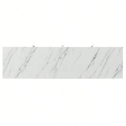 TREXM Modern sideboard with Four Doors, Metal handles and Adjustable Shelves Kitchen Cabinet White