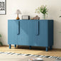 TREXM 4 - Door Buffet Cabinet with Storage, Wood Sideboard Cabinet with Unique Handles and Adjustable Shelves Dining Room, Kitchen, and Living Room Navy